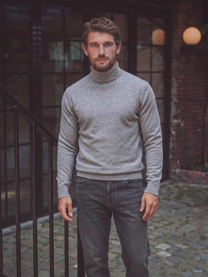 Grey Wool Turtleneck