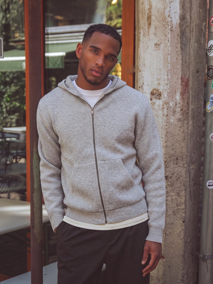 Light Gray Oversized Knit Cardigan