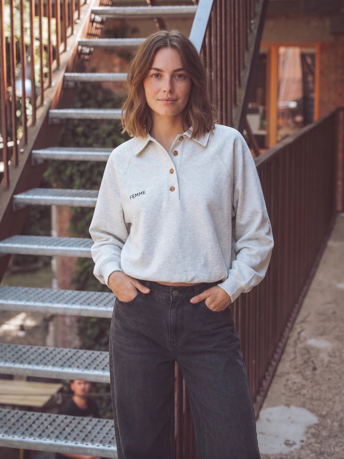 Light Grey Oversized Polo