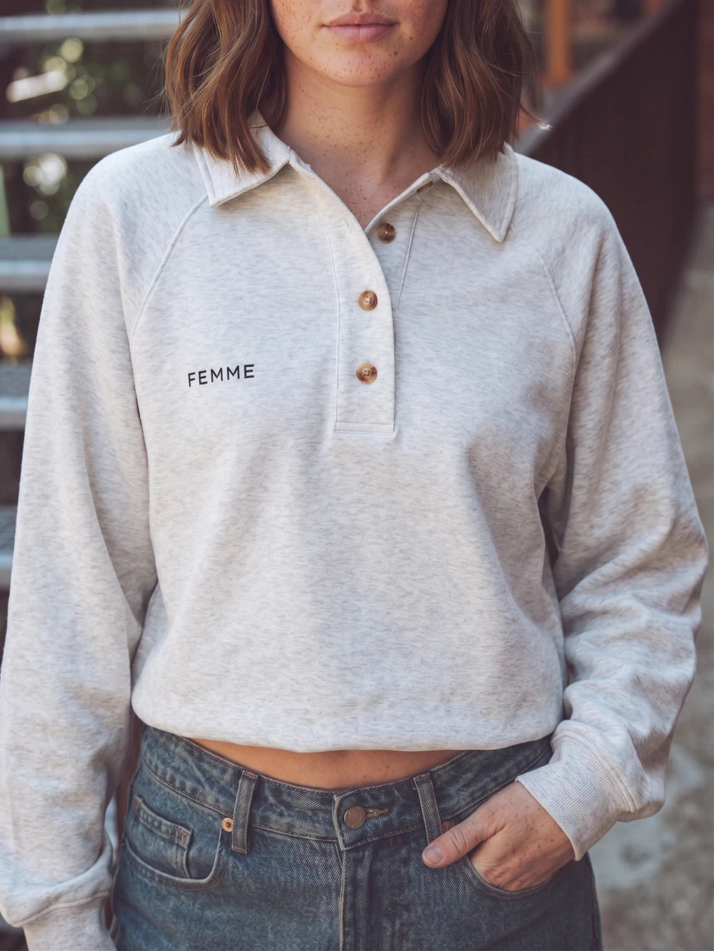 Light Grey Oversized Polo