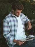 Navy Flannel Checked Shirt