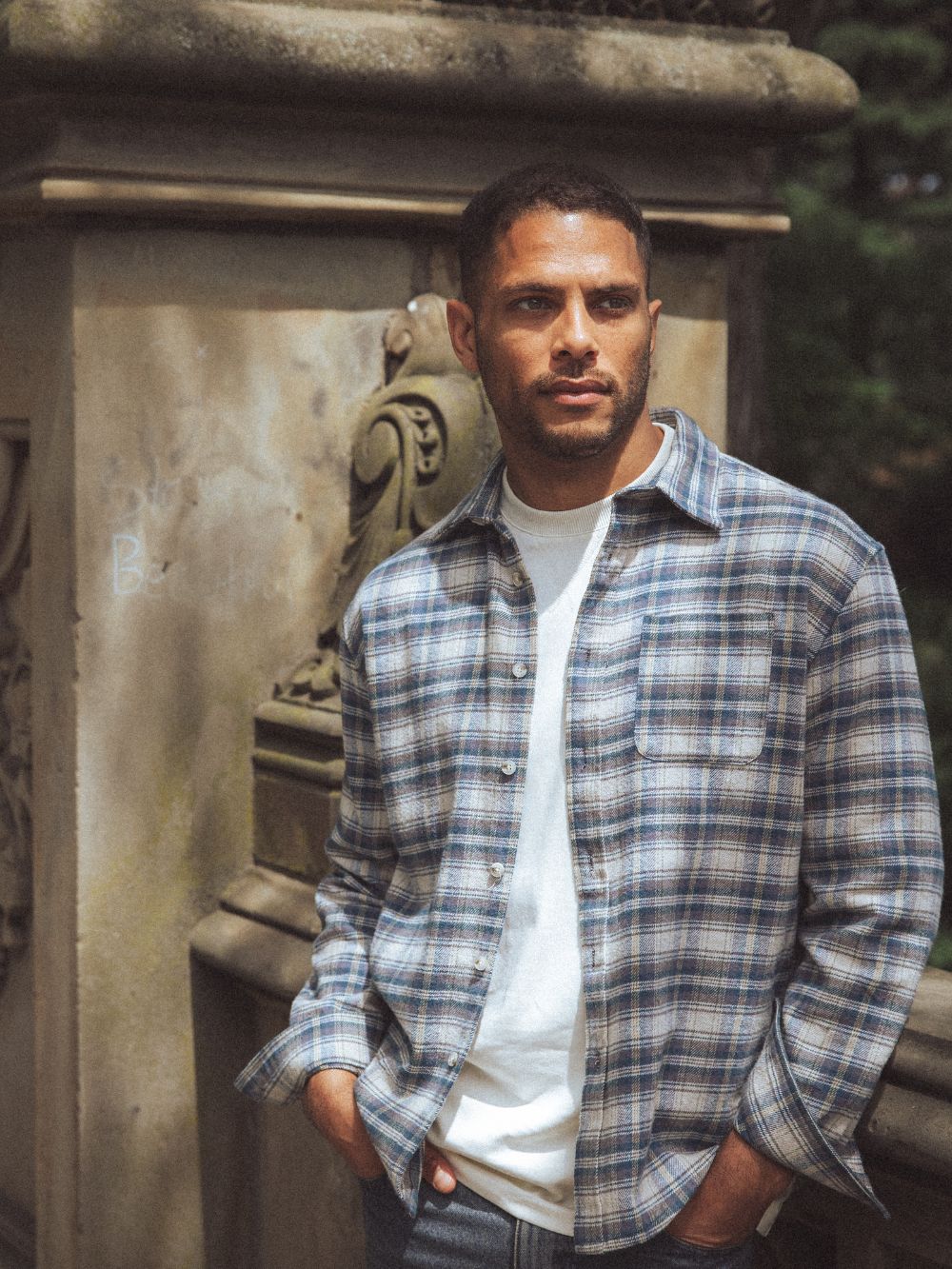 Blue Flannel Checked Shirt