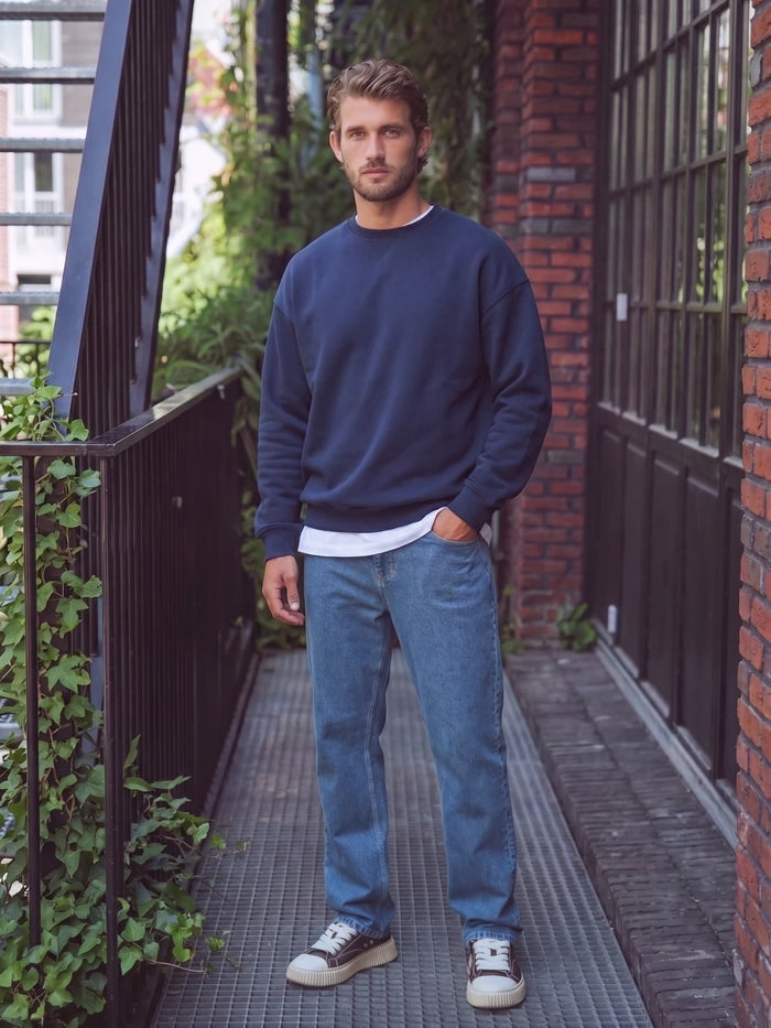 Navy Oversized Basic Sweater