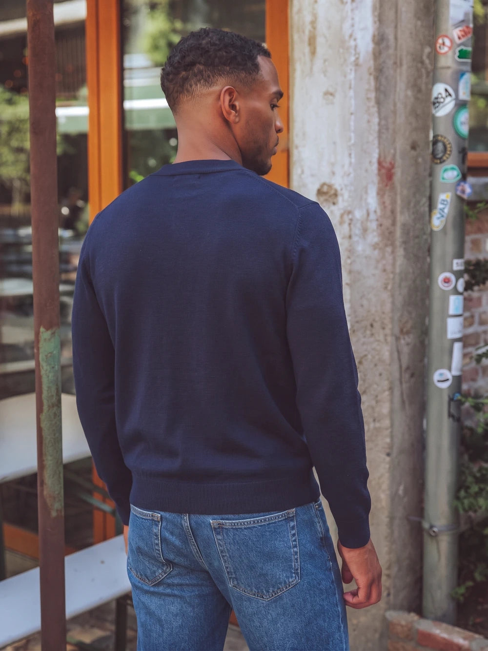 Navy Wool Cardigan