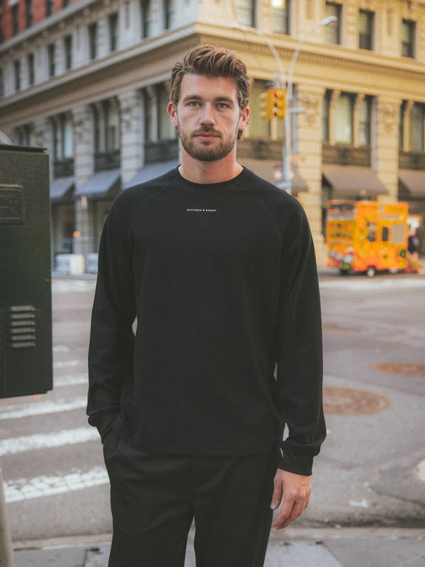 Black Basic Oversized Longsleeve T-shirt
