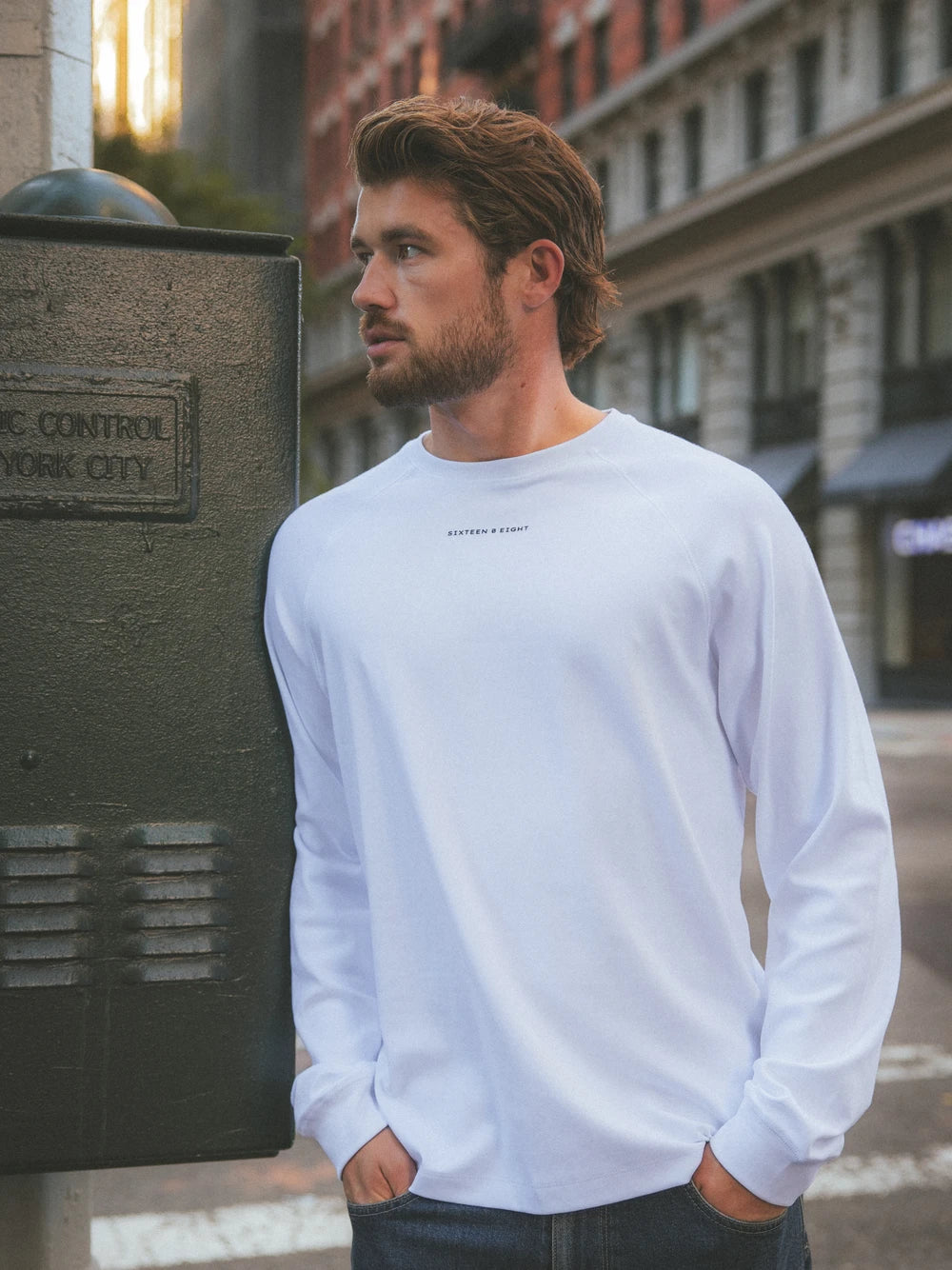 White Basic Oversized Longsleeve T-shirt