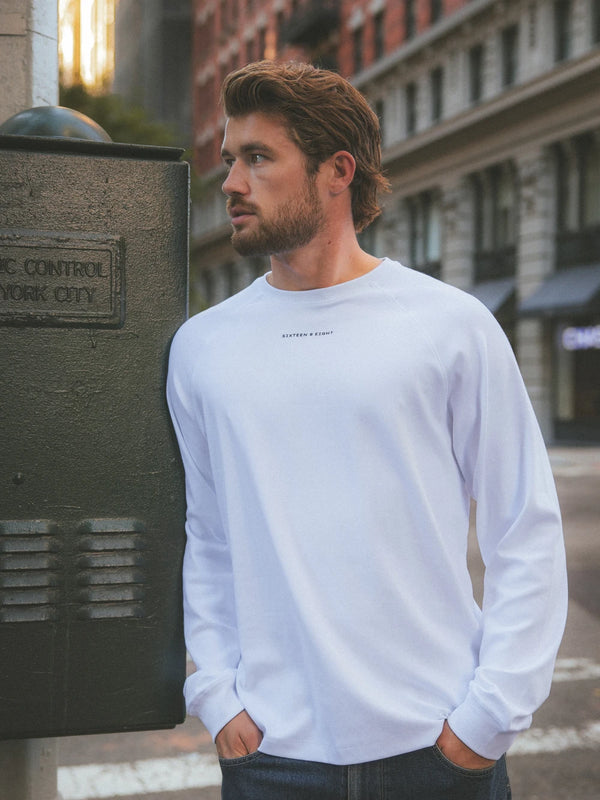 White Basic Oversized Longsleeve T-shirt
