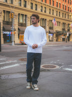 White Basic Oversized Longsleeve T-shirt