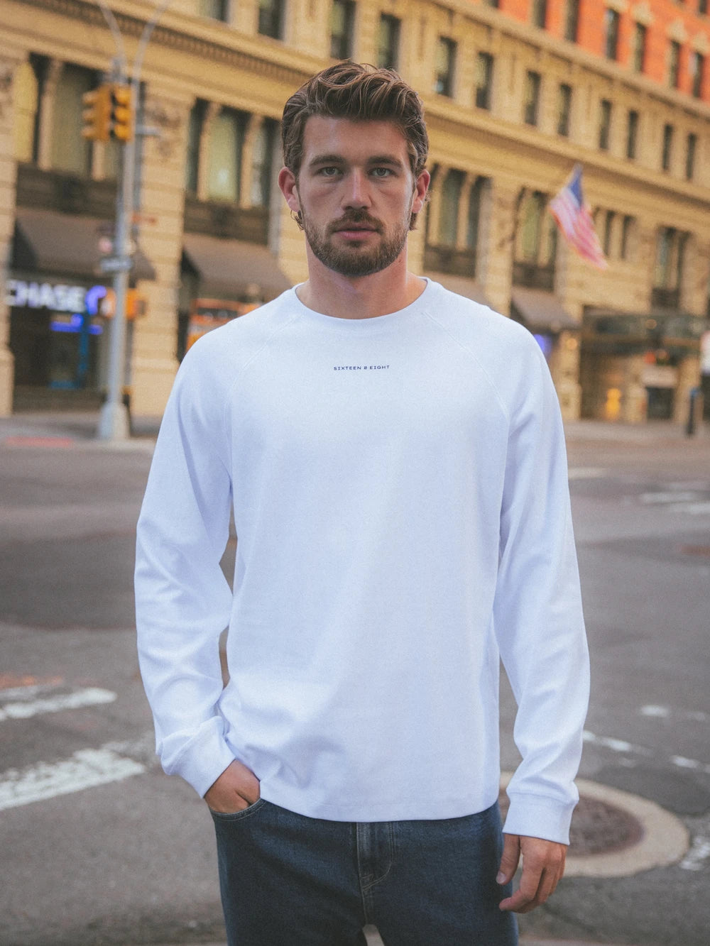 White Basic Oversized Longsleeve T-shirt