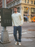 Light Yellow Basic Oversized Long-sleeve T-shirt