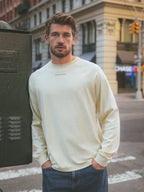 Light Yellow Basic Oversized Long-sleeve T-shirt