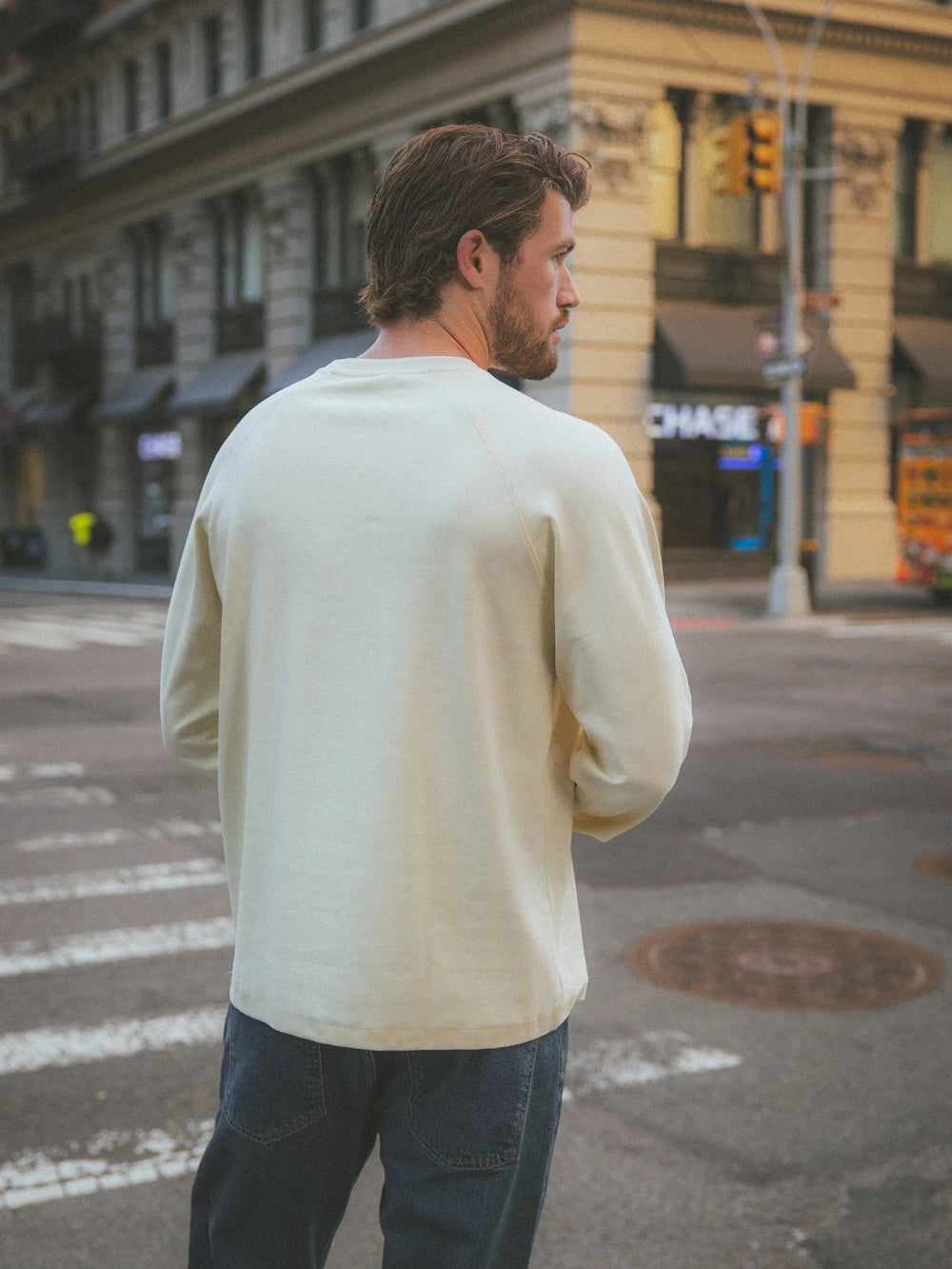 Light Yellow Basic Oversized Longsleeve T-shirt
