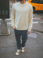 Light Yellow Basic Oversized Long-sleeve T-shirt
