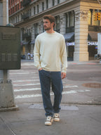 Light Yellow Basic Oversized Long-sleeve T-shirt