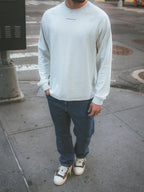 Light Grey Basic Oversized Long-sleeve T-shirt