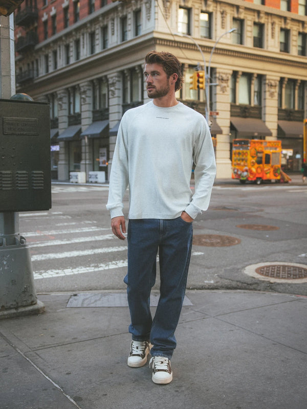 Light Grey Basic Oversized Longsleeve T-shirt