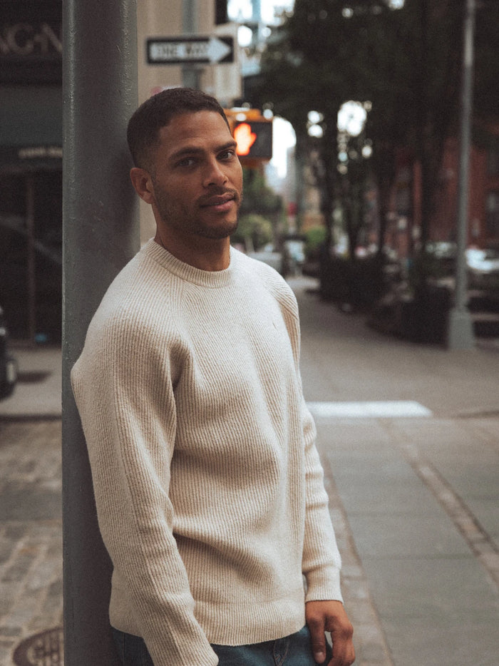 Beige Knitted Raglan Oversized Sweater