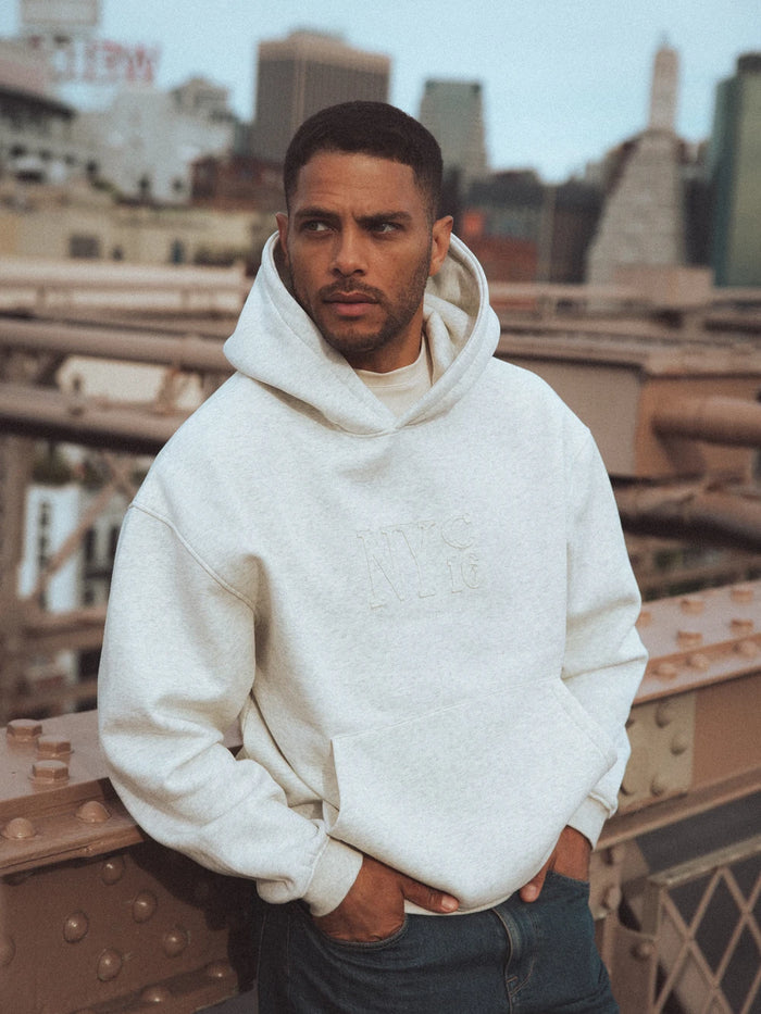 BOXY-HOODIE NY IN HELLGRAU