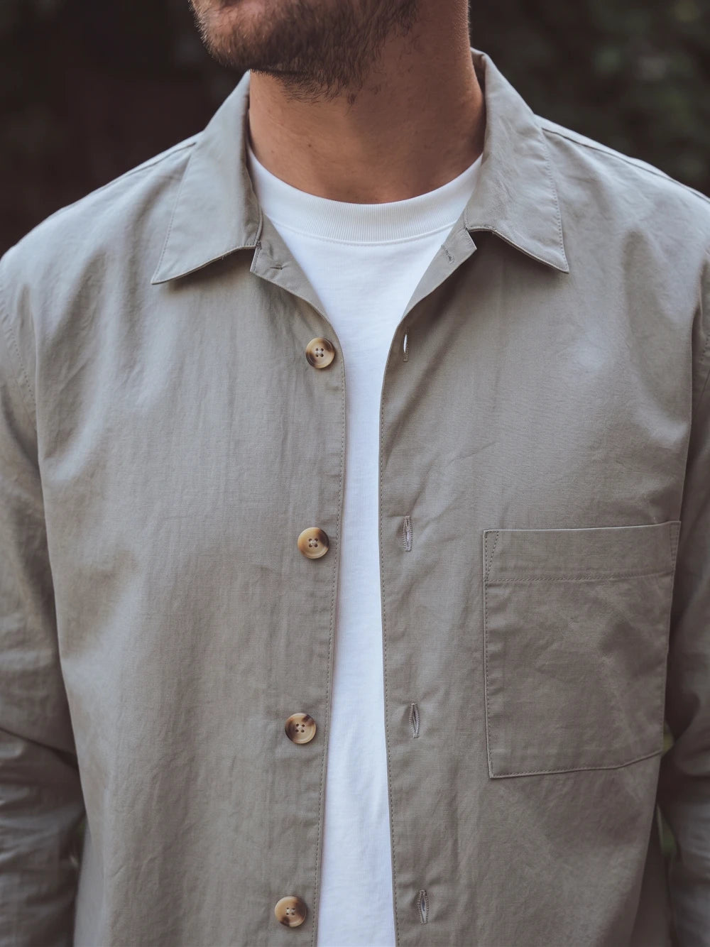 Olive Textured Cotton Shirt