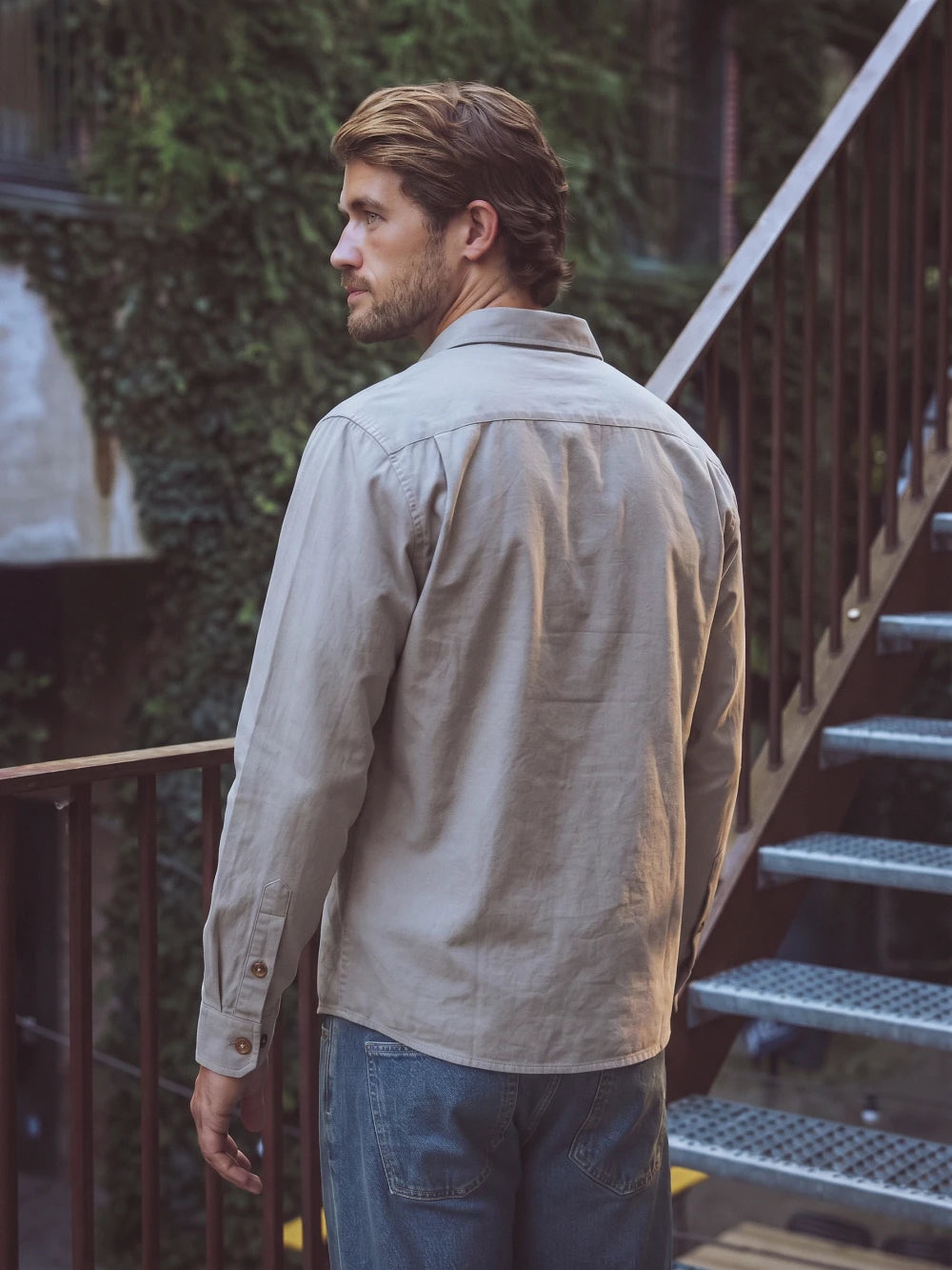 Olive Textured Cotton Shirt
