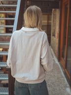 Melange Brown Oversized Polo Sweater