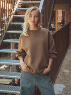 Brauner Oversize-Pullover für Damen