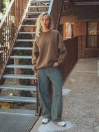 Brauner Oversize-Pullover für Damen