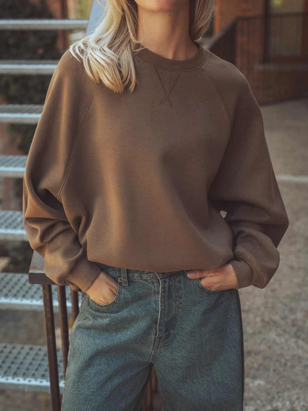 Brauner Oversize-Pullover für Damen