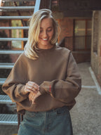 Brauner Oversize-Pullover für Damen
