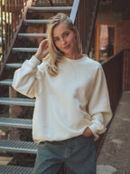 Creme Oversized-Sweater für Damen
