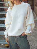 Creme Oversized-Sweater für Damen