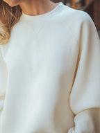 Creme Oversized-Sweater für Damen