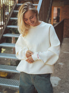 Creme Oversized-Sweater für Damen