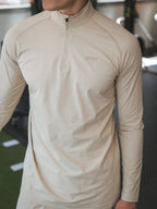 Beige Sport Half-Zip