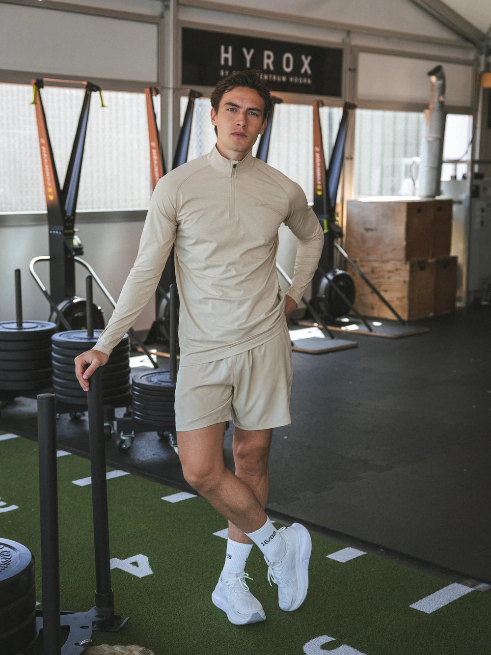 Beige Sport Half Zip