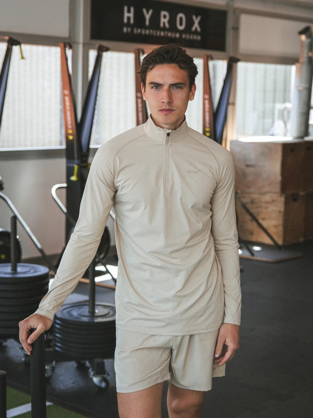 Beige Sport Half Zip