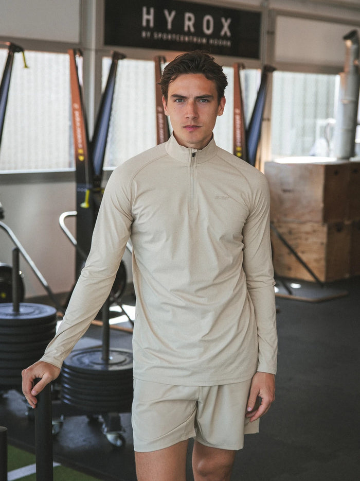 Beige Sport Half Zip