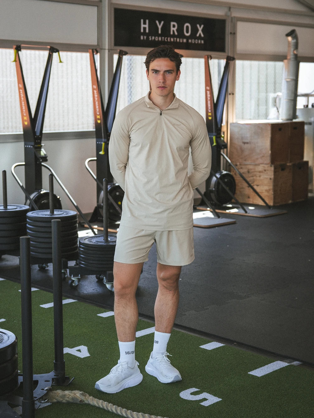 Beige Sport Half-Zip