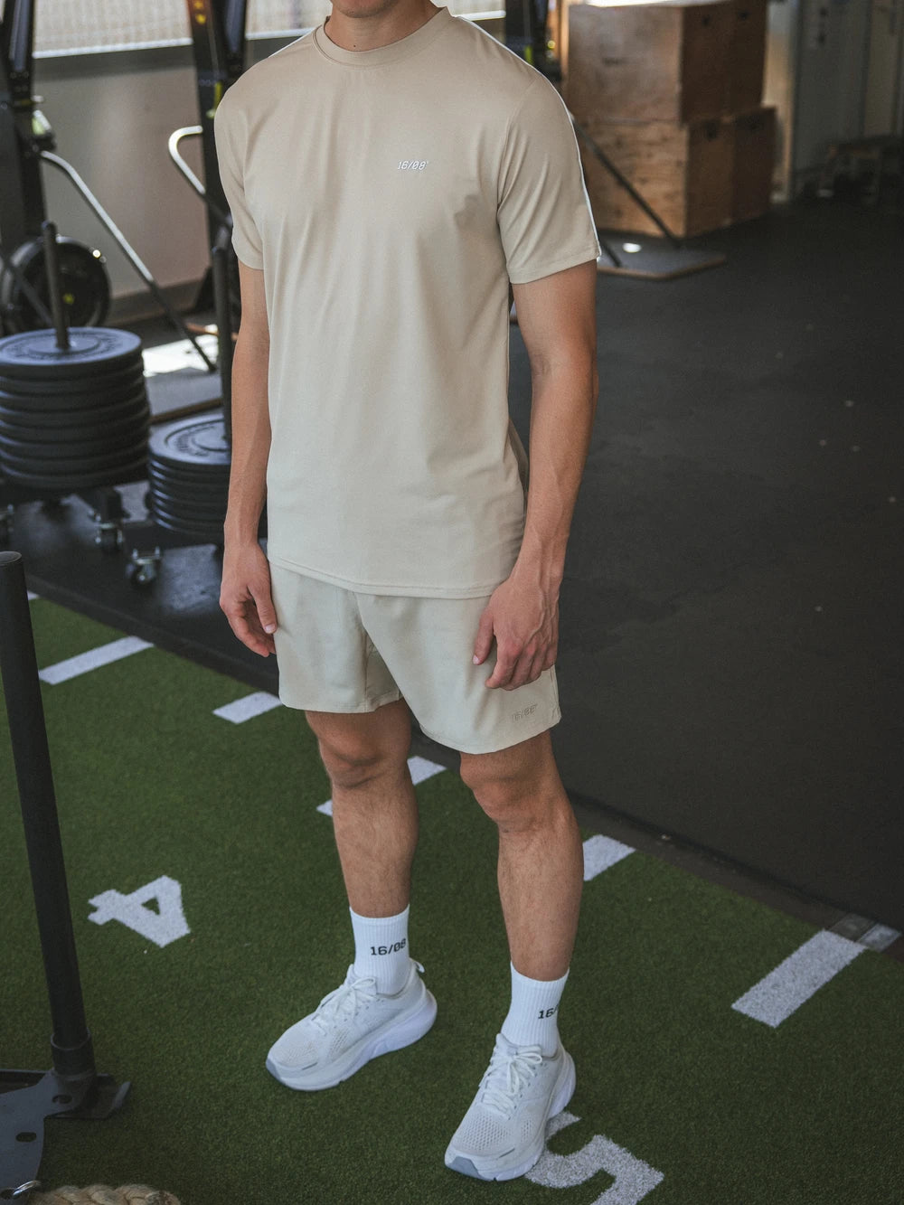 Beige Stitched Sport T-shirt