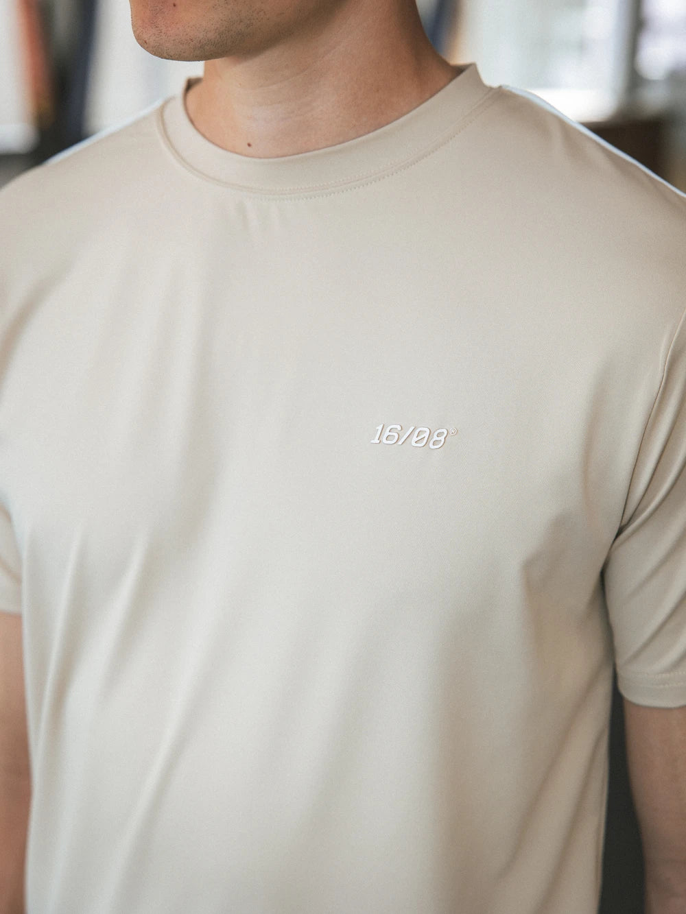 Beige Stitched Sport T-shirt