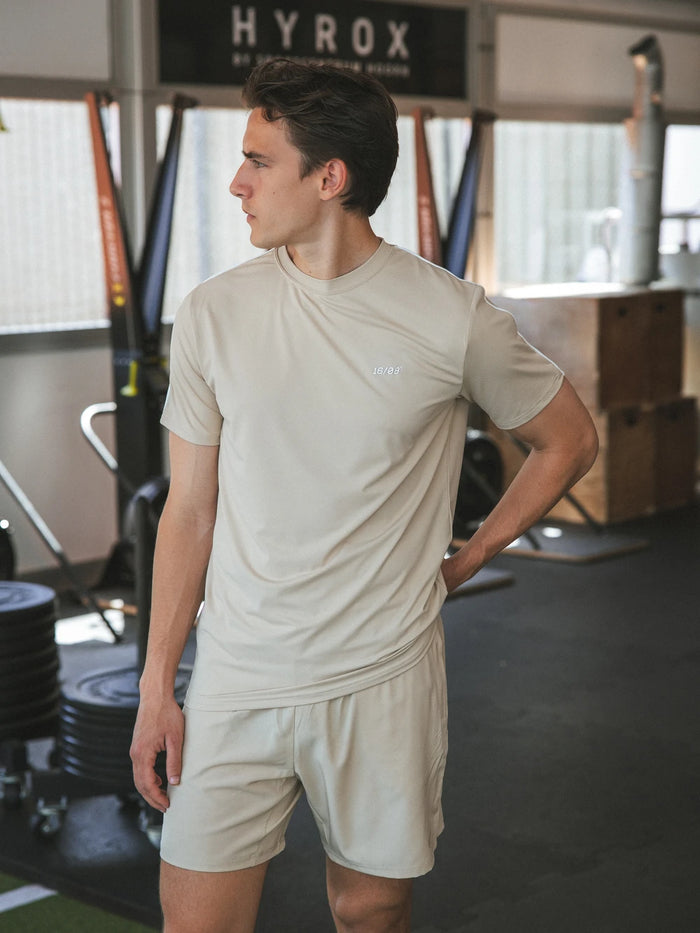 Beige Stitched Sport T-shirt