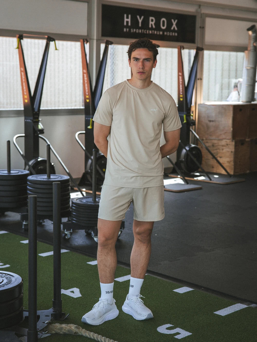 Beige Stitched Sport T-shirt