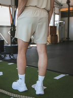 Beige Basic Sports Shorts