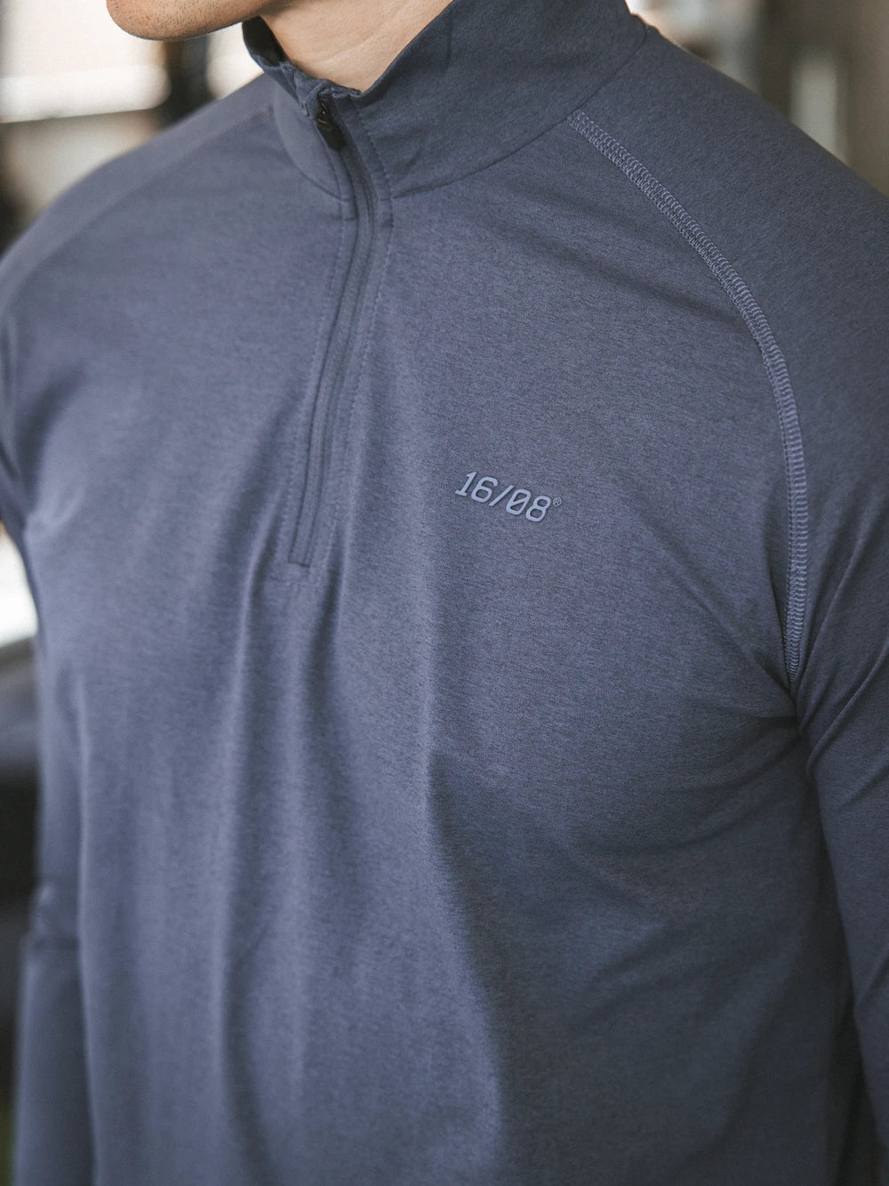 Graublaues Sport-Half-Zip