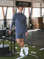 Graublaues Sport-Half-Zip