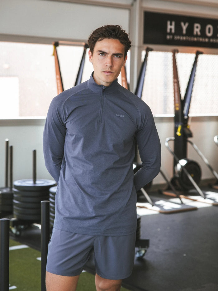 Grayish Blue Sport Half Zip