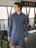 Graublaues Sport-Half-Zip