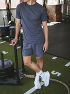 Grijsblauw effen sport T-shirt