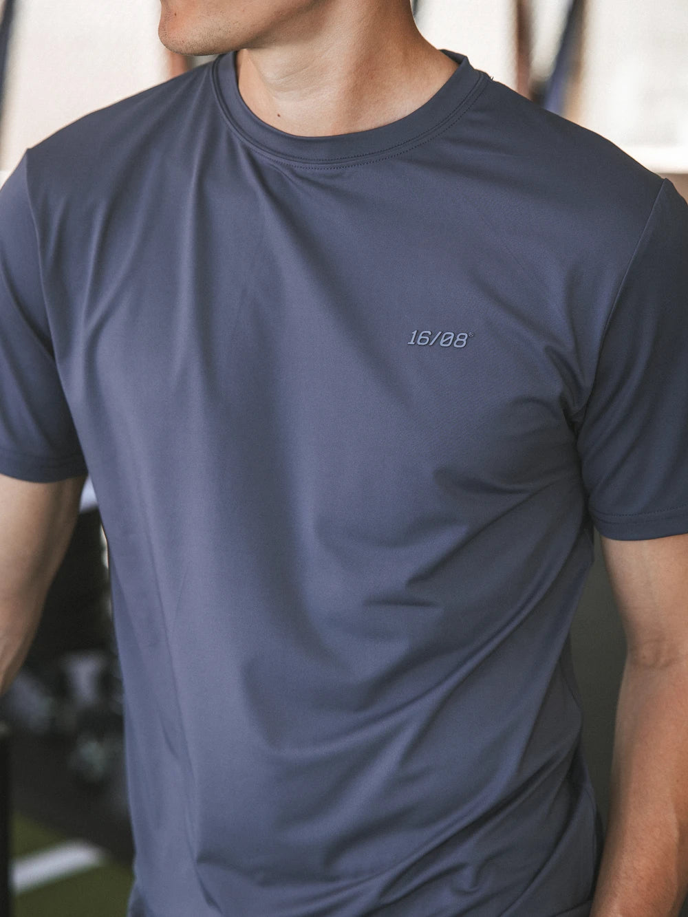 Grayish Blue Basic Sport T-shirt