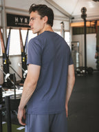 Grijsblauw effen sport T-shirt